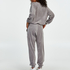 Tall Velours Jogging Bottoms, Grey