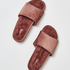 Fake fur velour slippers, Pink