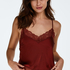 Satin Lace cami top, Red