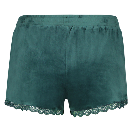 Velvet Lace Shorts, Green