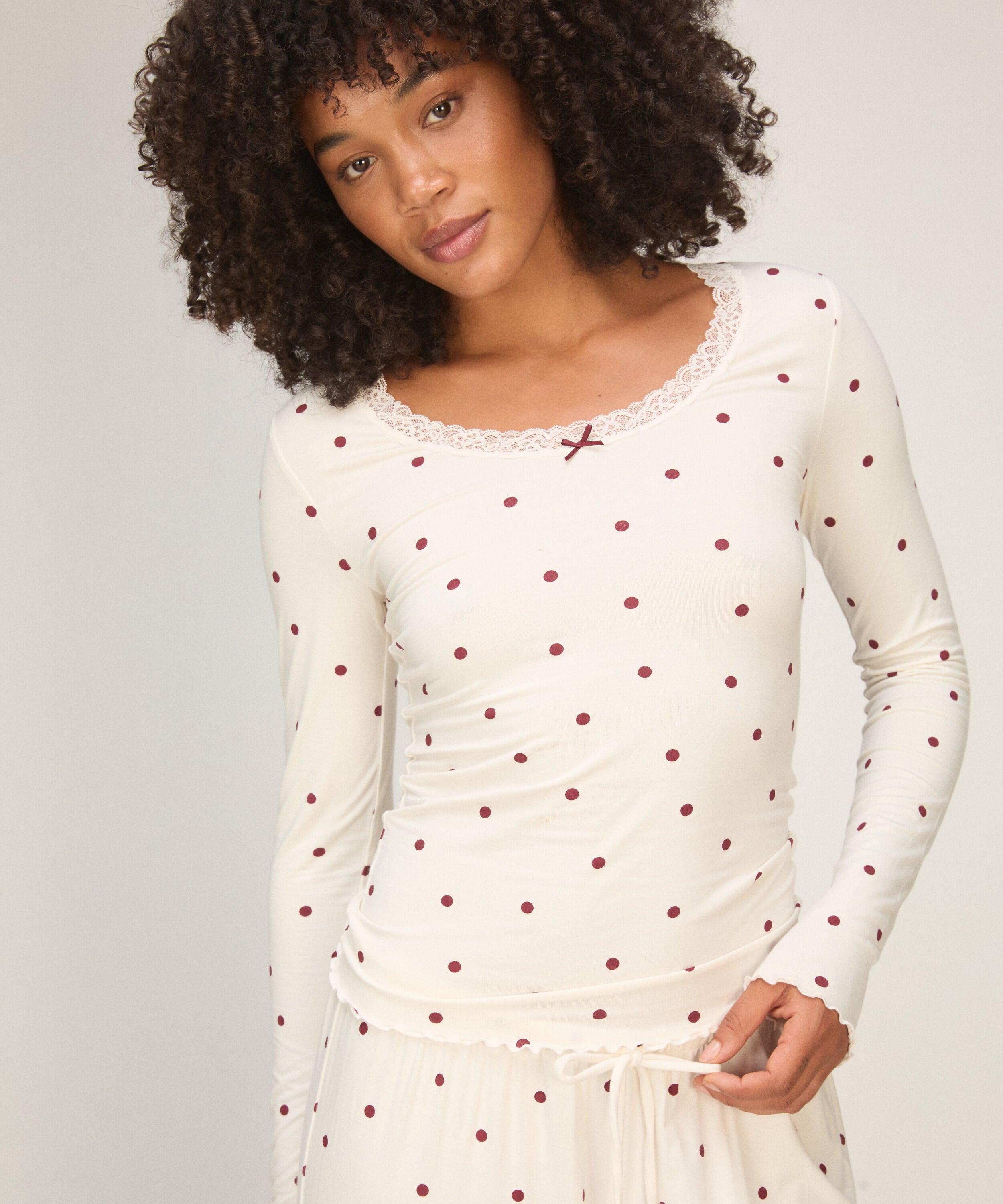 Top Lace Dot, White