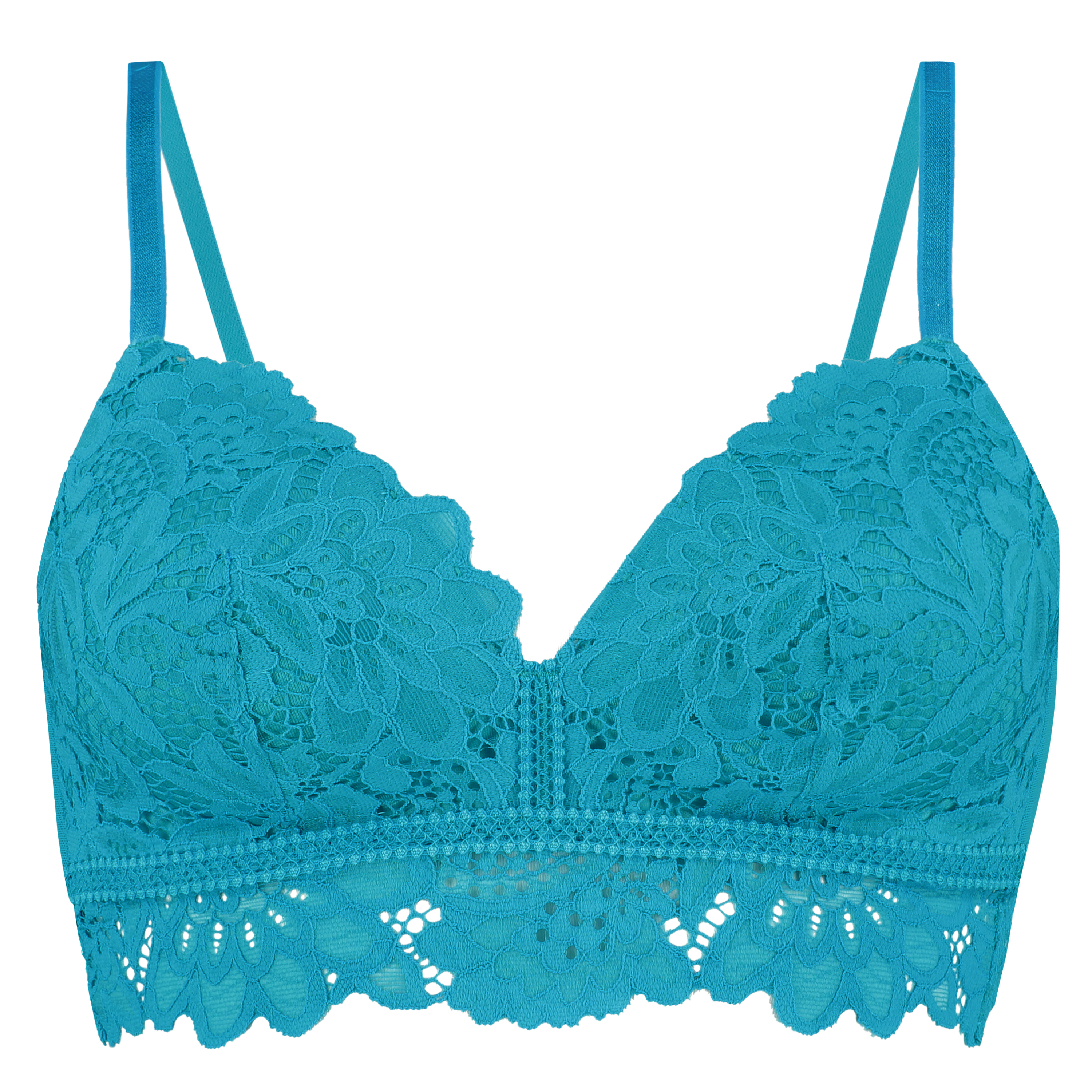 Shiloh Padded Non-wired Longline Bra, Blue, main