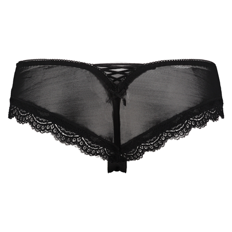 Embroidered Mesh Brazilian, Black