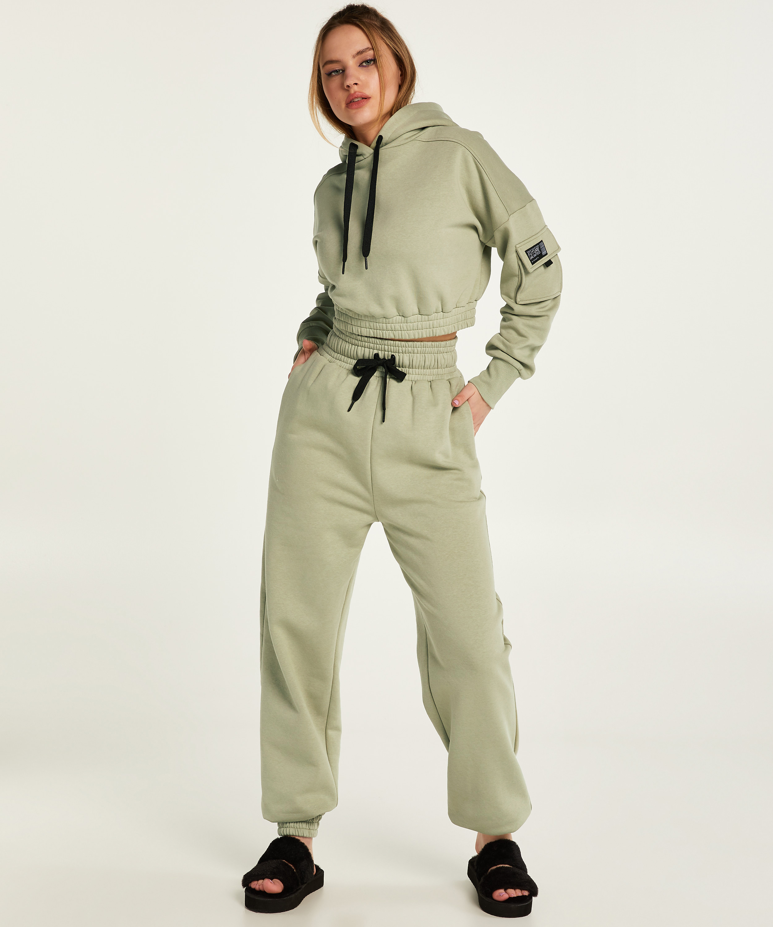 Sweat Cropped Hoodie Kim Petras, Green, main