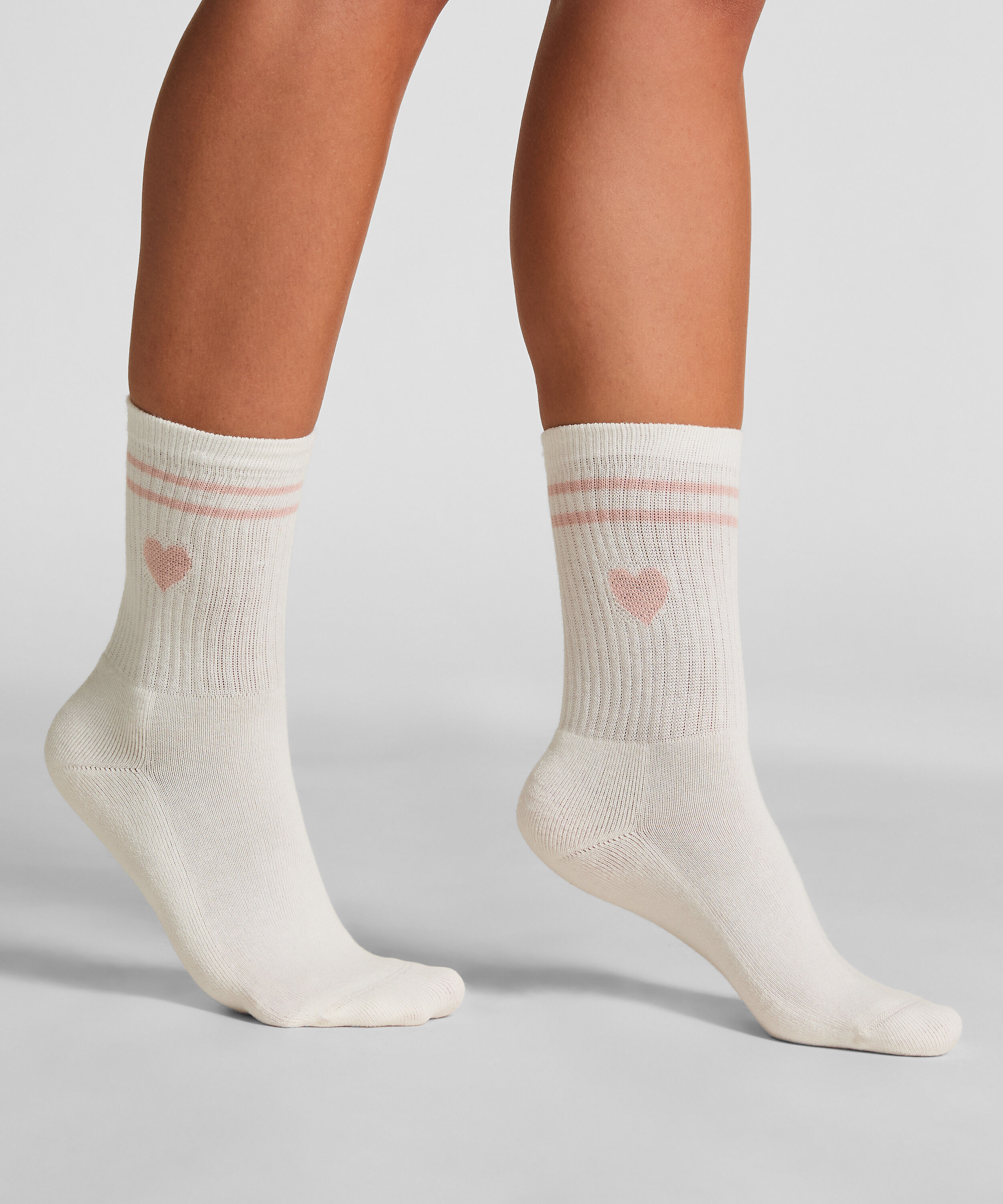 Cotton Crew Socks, White Cotton Crew Socks, White