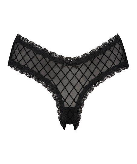 V-shape Mesh Brazilian, Black