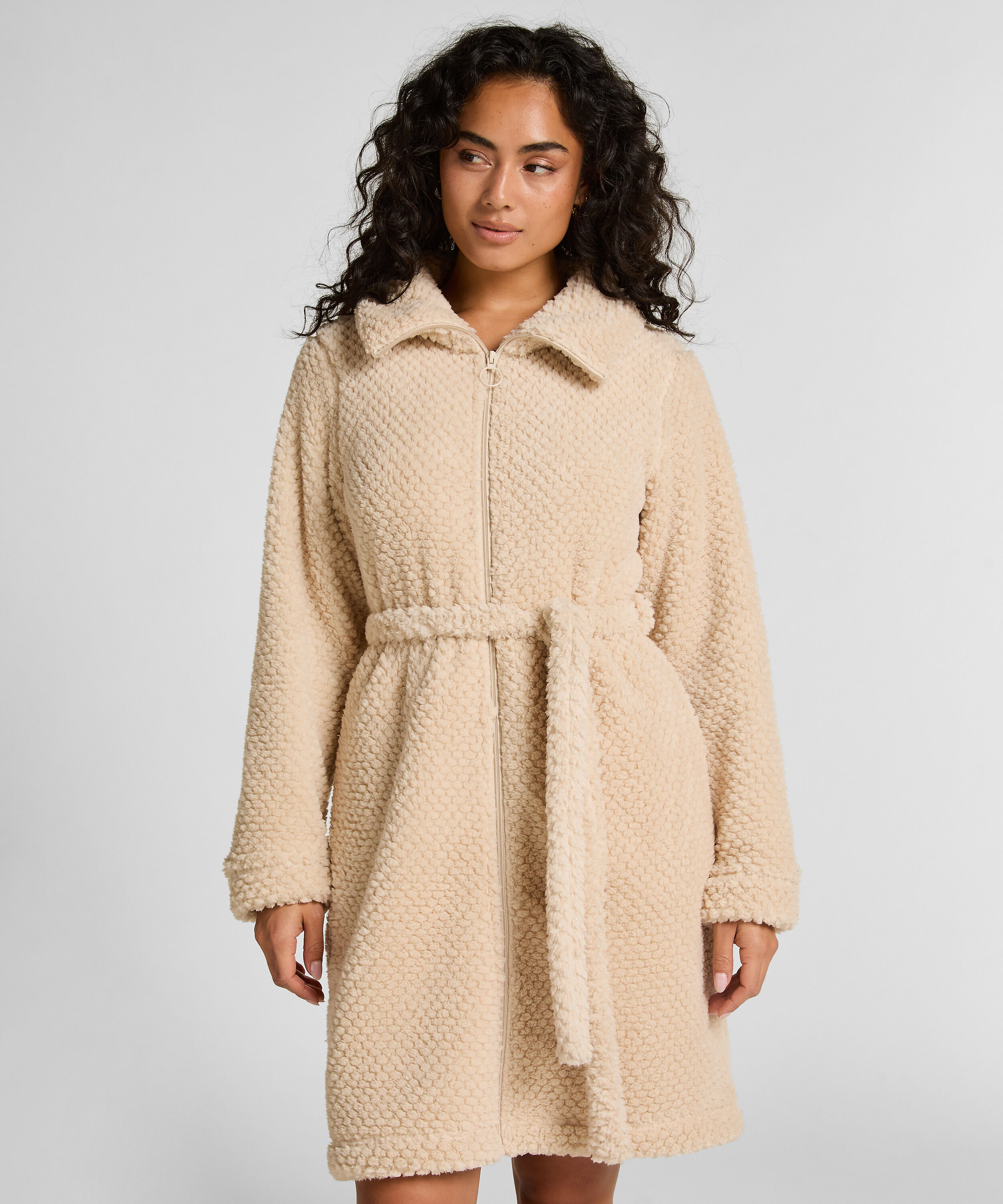 Robe Zip Up Fleece, White