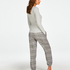 Petite Twill Check Pyjama Pants, Grey