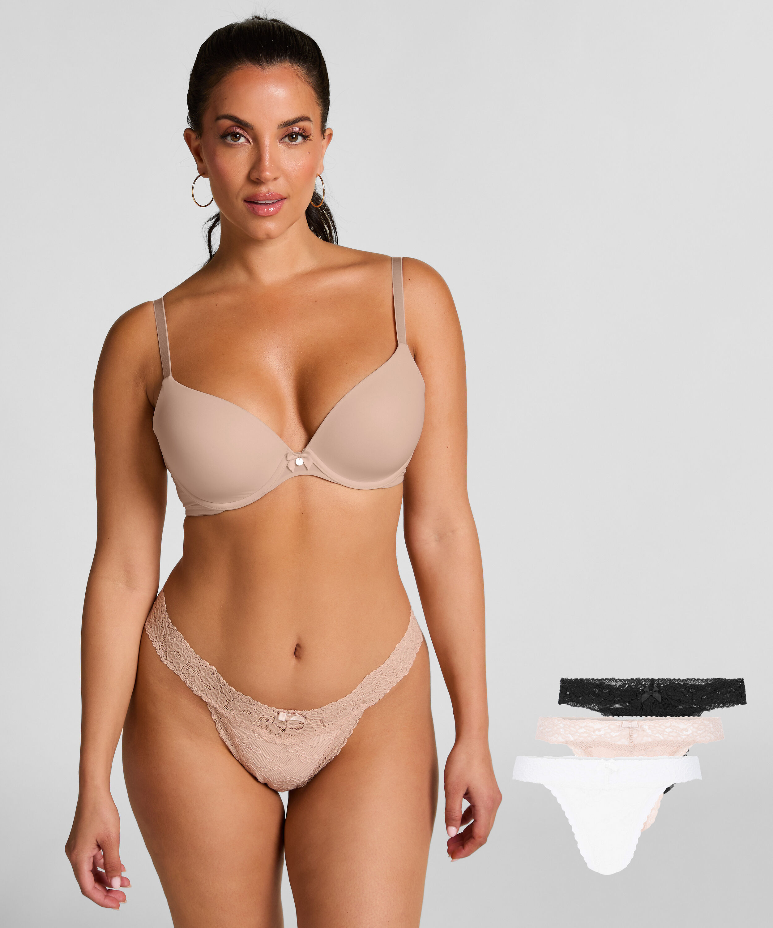 3-Pack Madison Thong, Beige