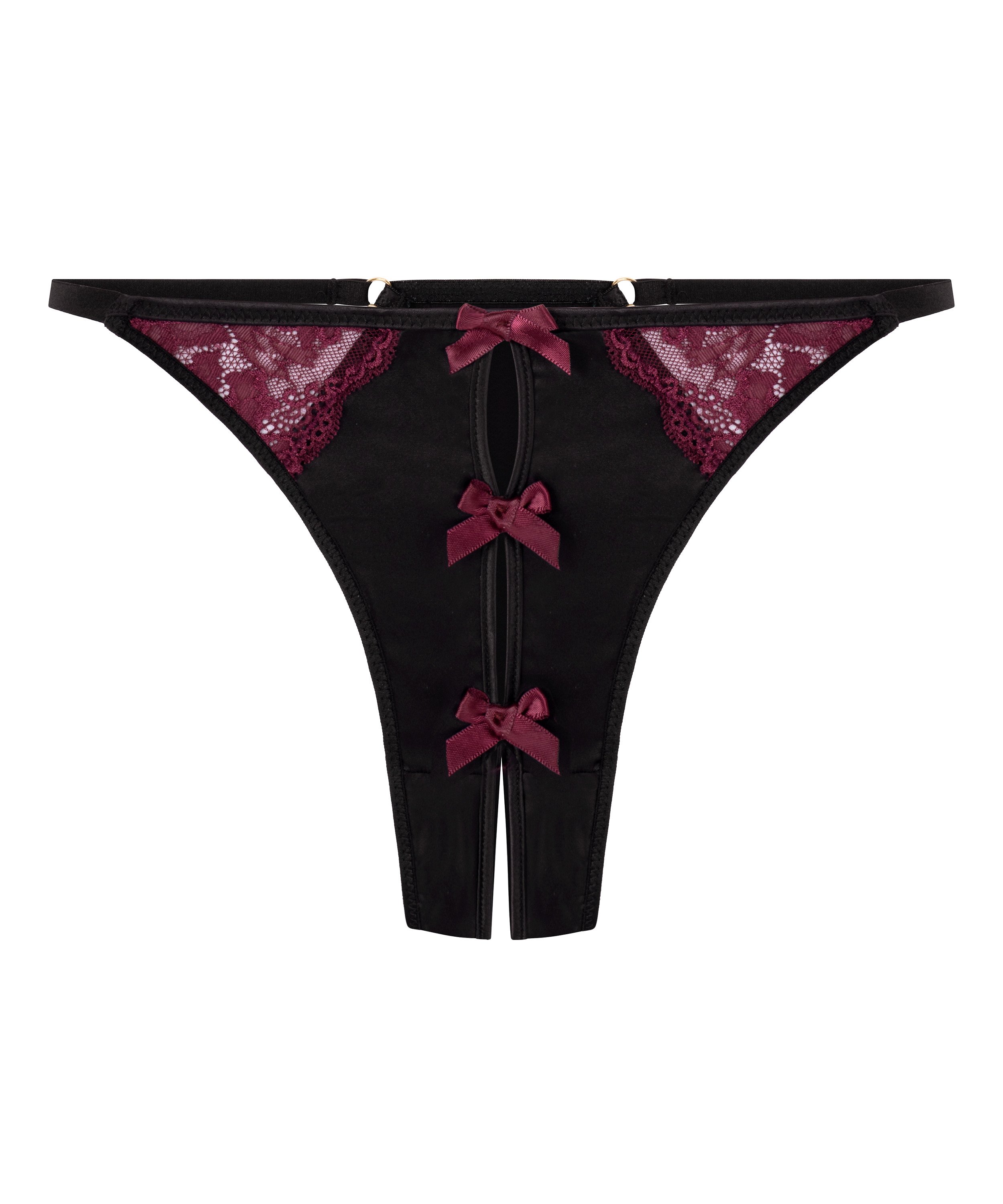 Ambra Highleg Thong, Black, main