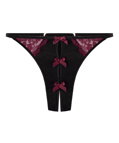 Ambra Highleg Thong, Black