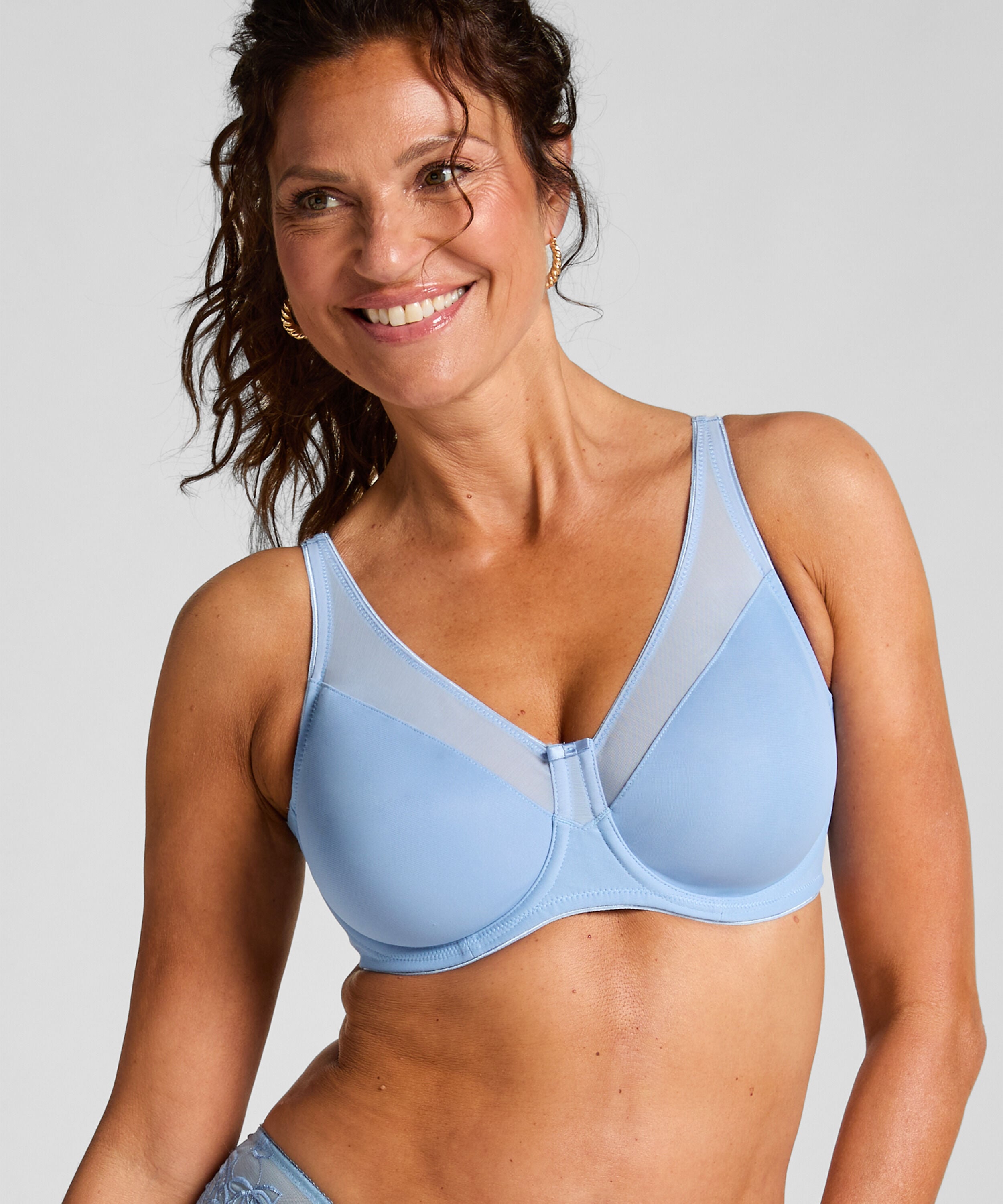 Nina Non-Padded Underwired Minimizer Bra, Blue Nina Non-Padded Underwired Minimizer Bra, Blue