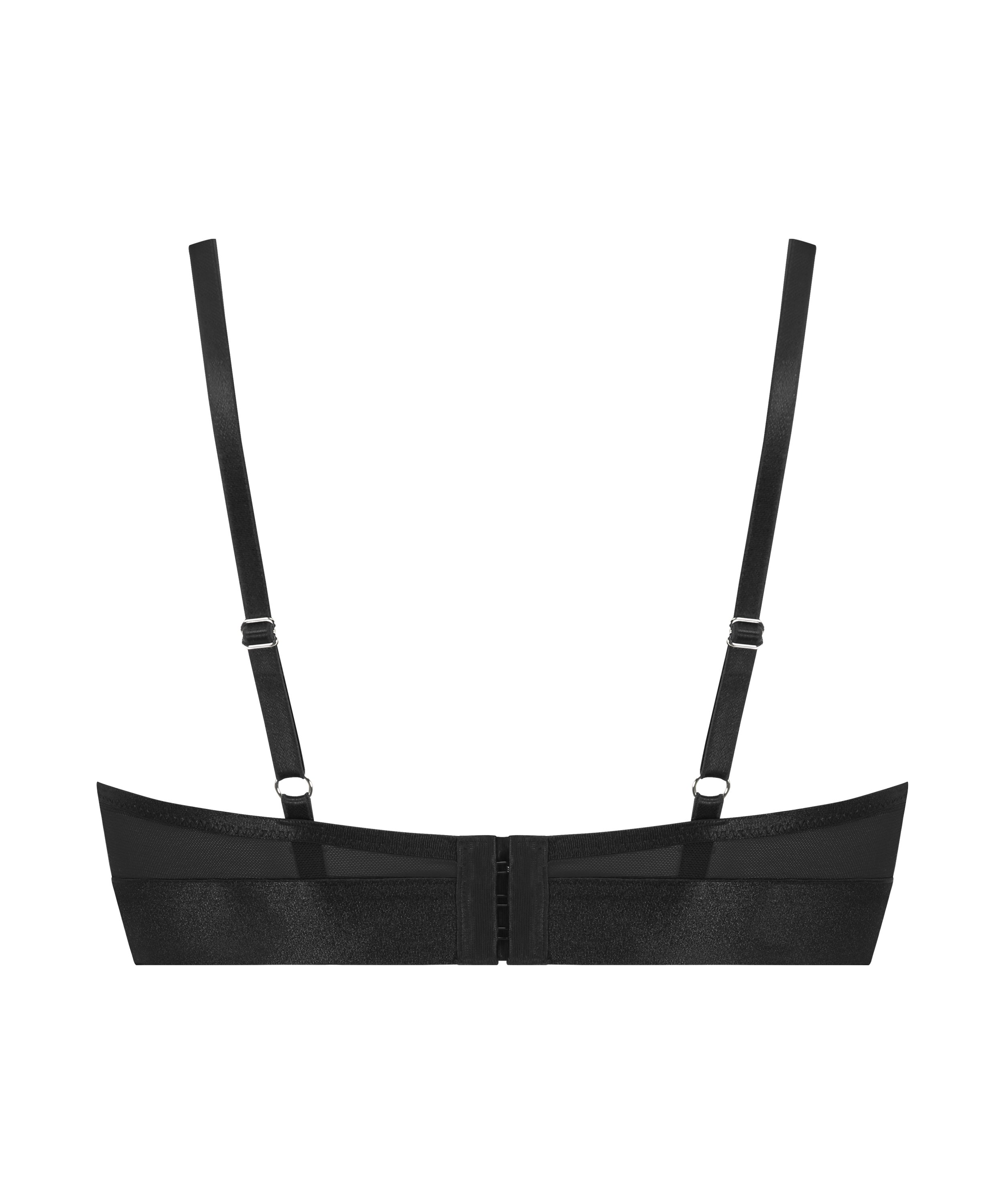 Luna Padded Underwired Longline Bra, Black, main