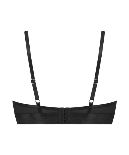 Luna Padded Underwired Longline Bra, Black