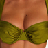 Palm Non-padded Underwired Bikini Top, Green