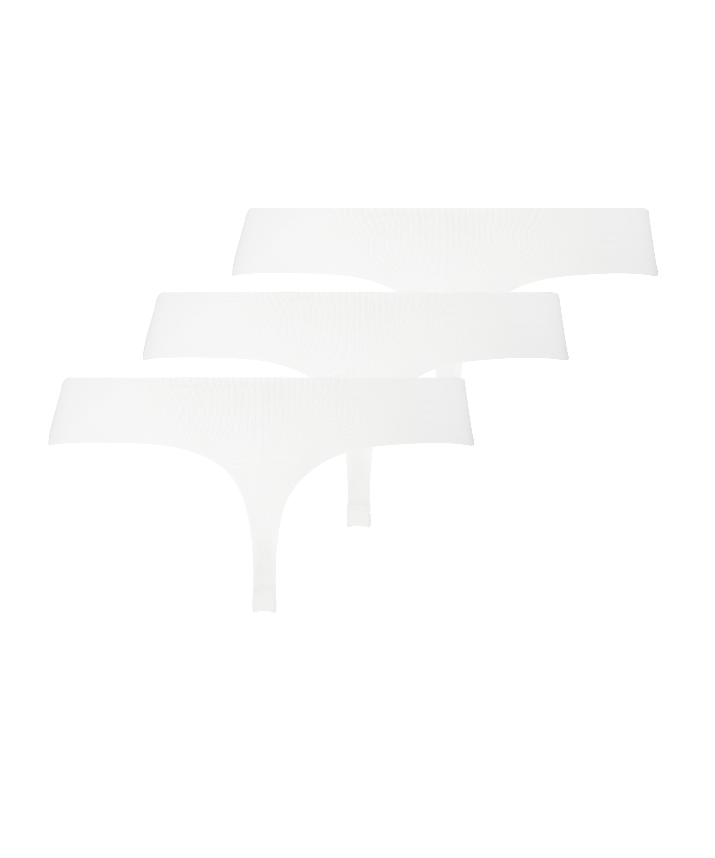3-Pack Invisible Thong, White, main