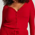 Brushed Short Onesie, Red
