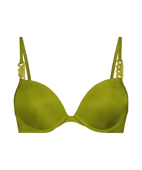 Palm Padded Push-up Underwired Bikini Top, Green