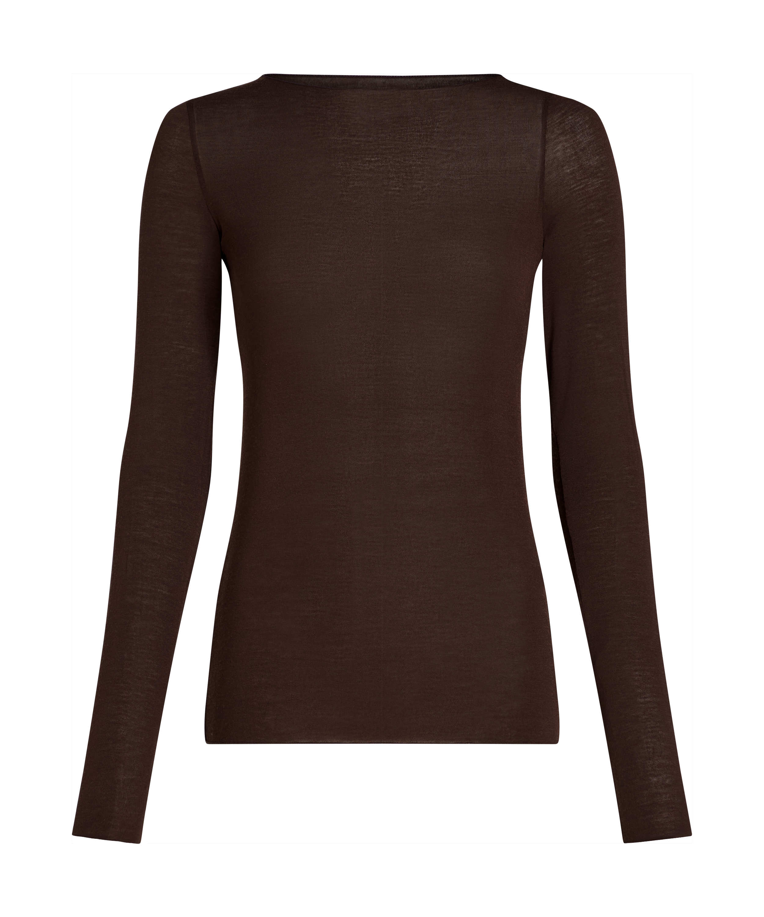 super soft Boatneck shirt with Cashmere, Brown, main