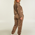 Tall Velours Jogging Bottoms, Brown