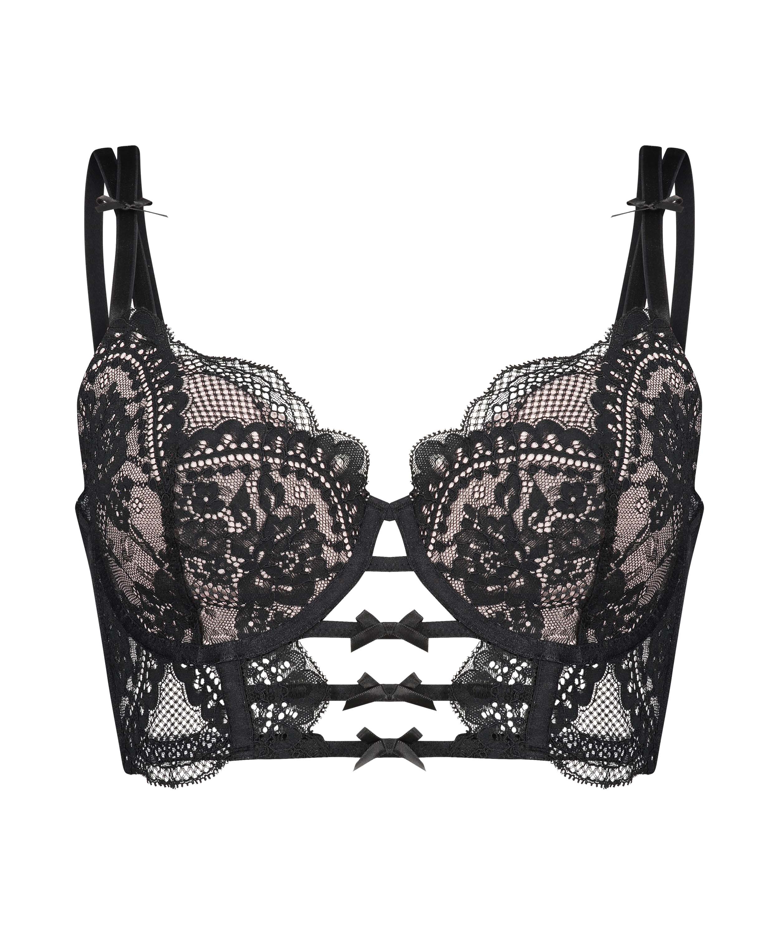 Oceana Padded Longline Underwired Bra Rebecca Mir, Black, main