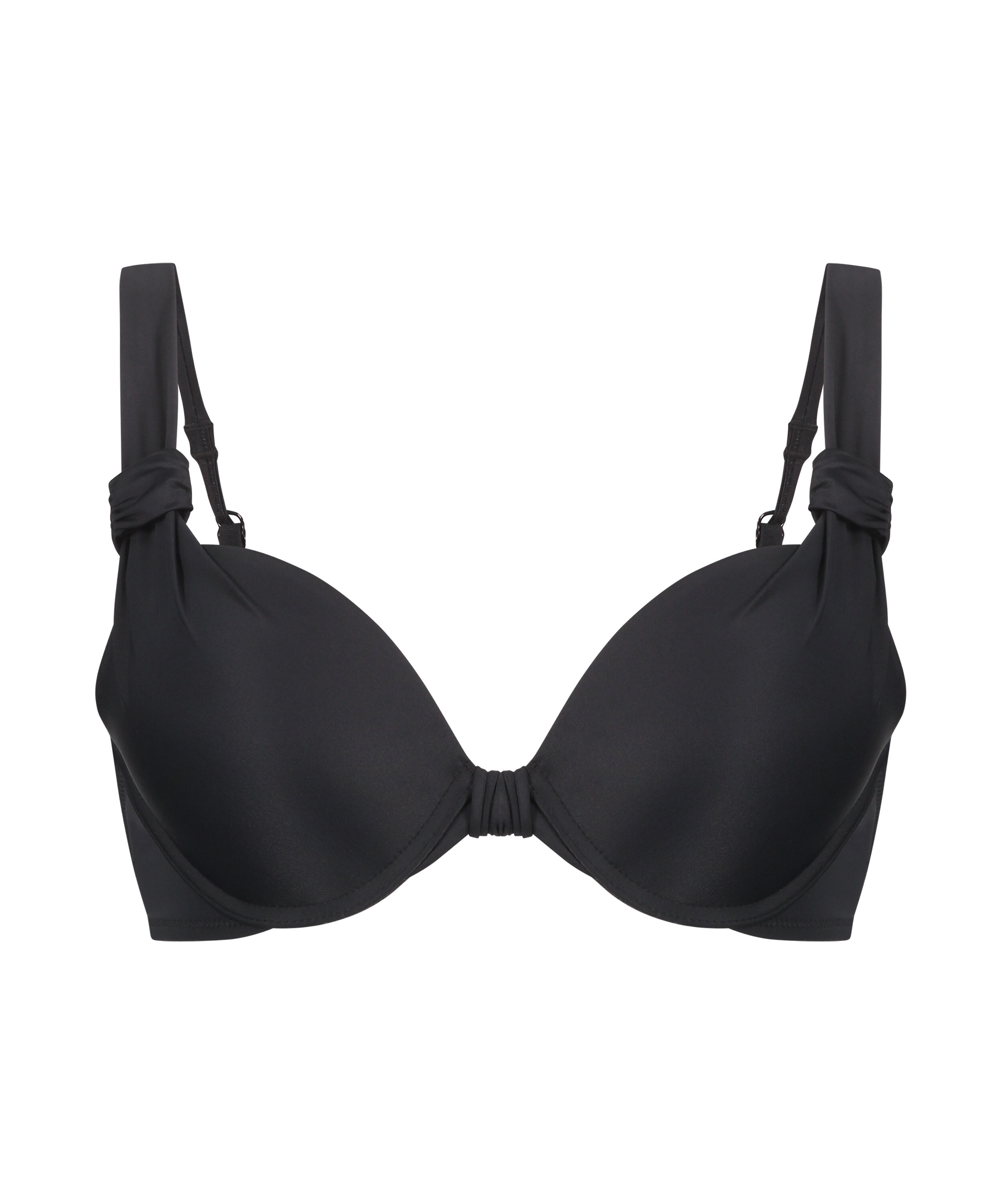 Padded underwired bikini top Luxe Cup E +, Black