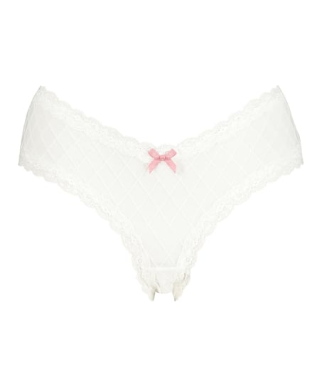 V-shape Mesh Brazilian, White