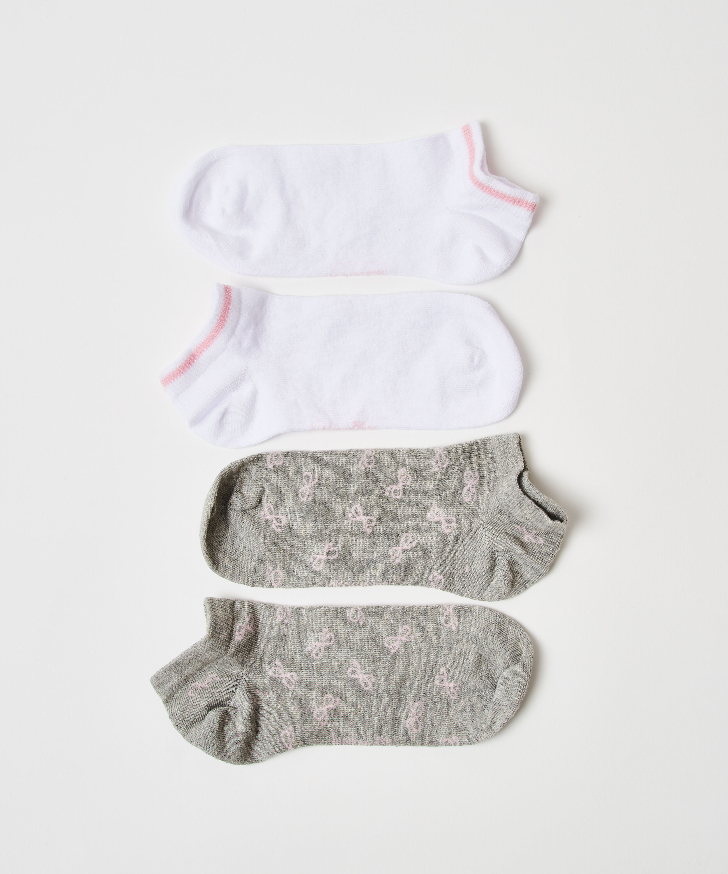 2-Pack Cotton Trainer Liners, Grey