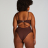 Bandeau Scallop Swimsuit, Brown