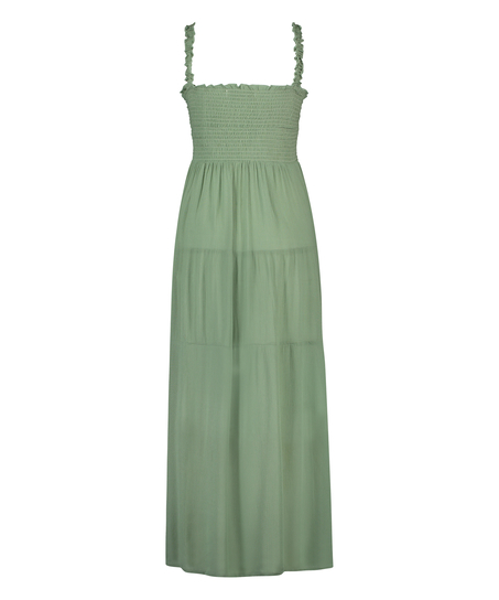 Smocked maxi dress, Green