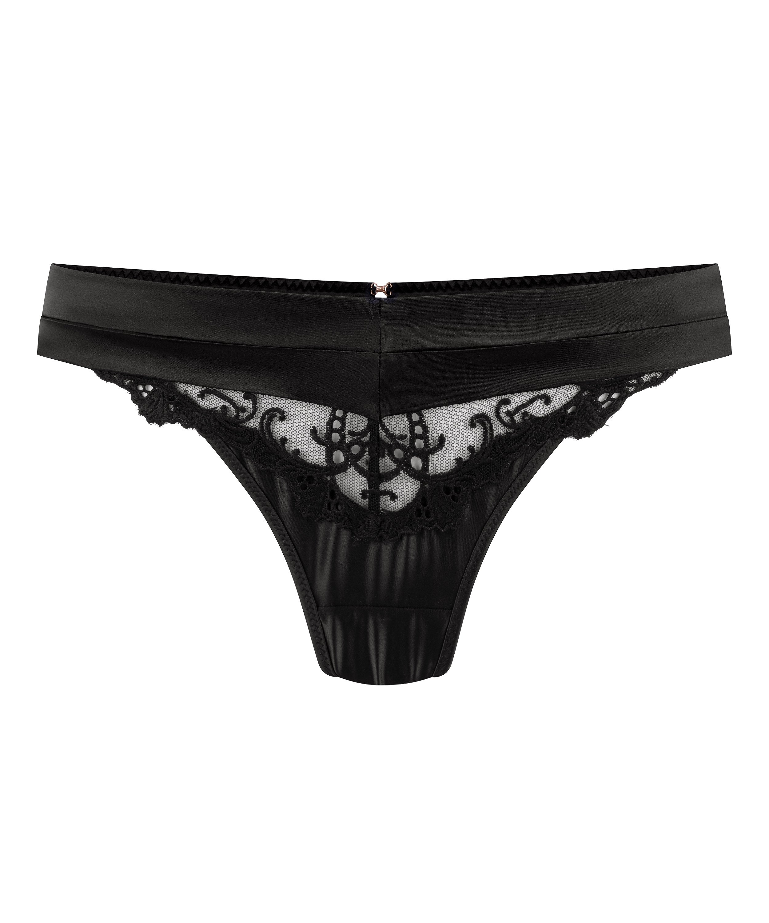 Sveta High Leg String, Black, main