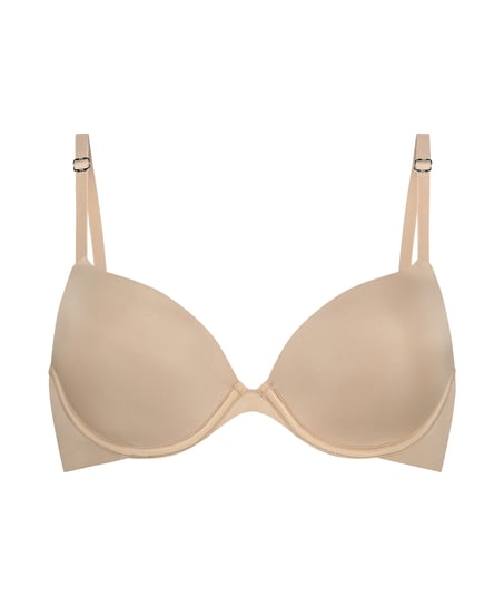 Transparent Back Multiway Padded Underwired Bra, Beige