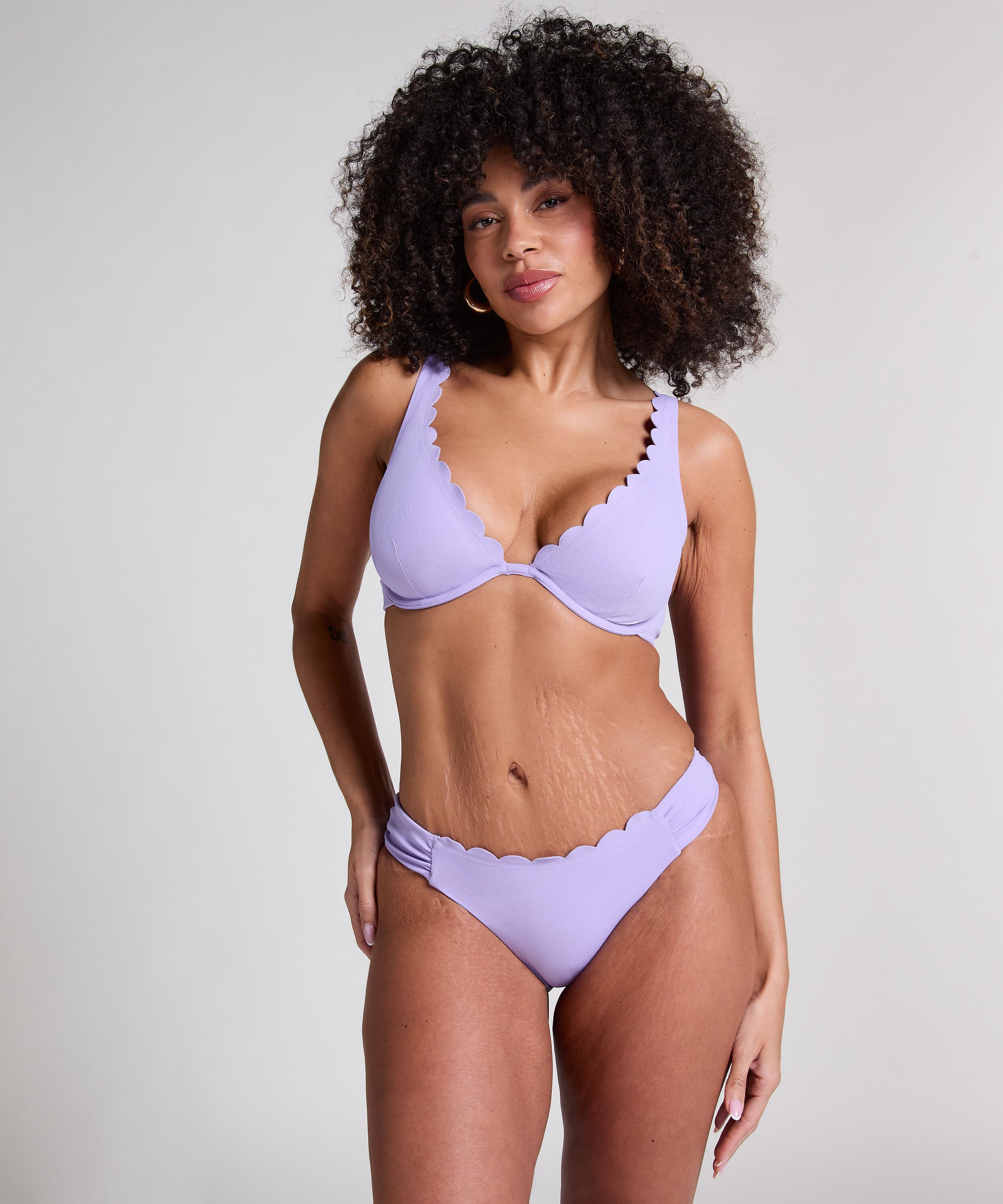 Scallop Rio Bikini Bottoms, Purple Scallop Rio Bikini Bottoms, Purple