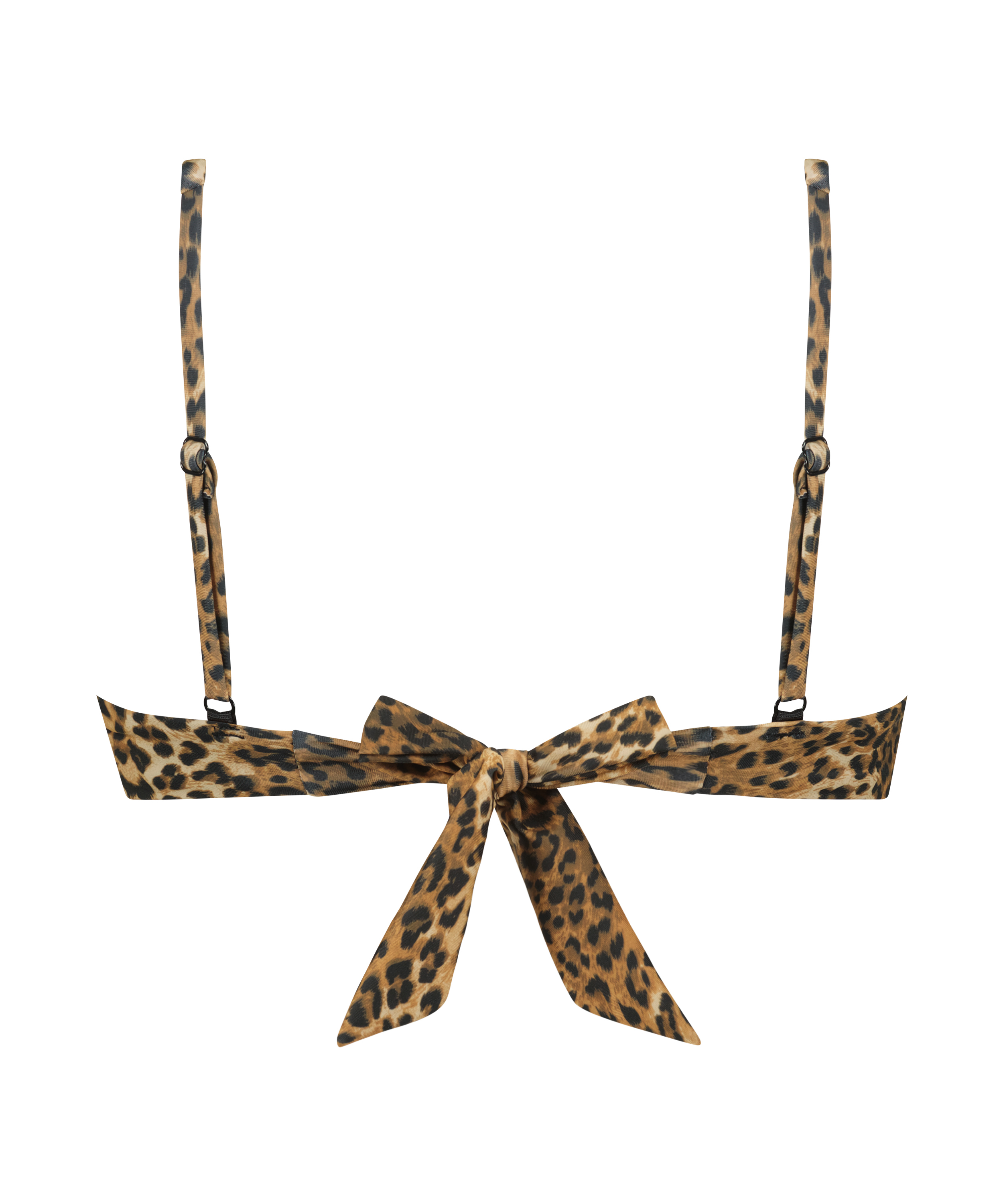 Leopard Non-Padded Underwired Bikini Top, Brown, main