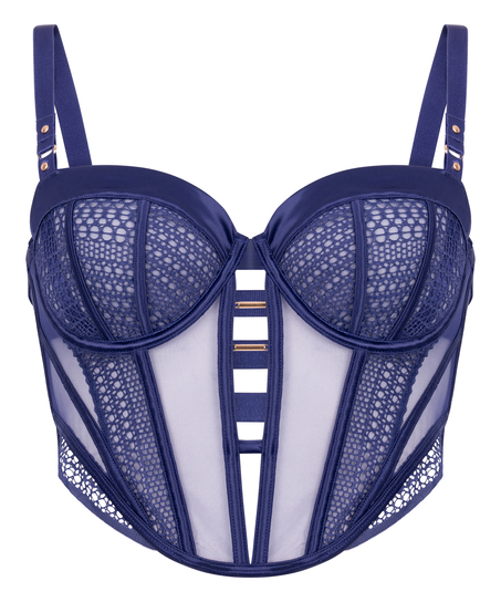 Missy Non-Padded Underwired Longline Bra, Blue