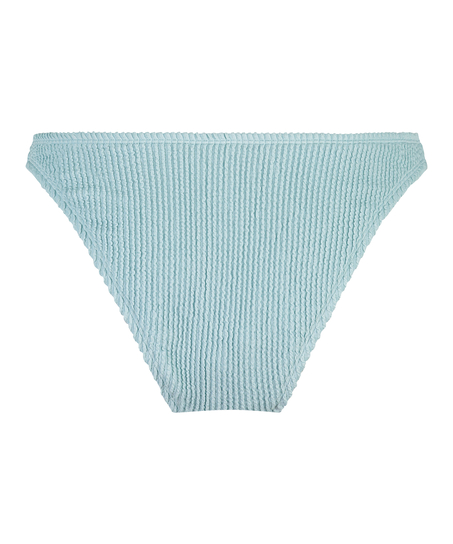Crinkle High-Leg Bikini Bottoms, Blue