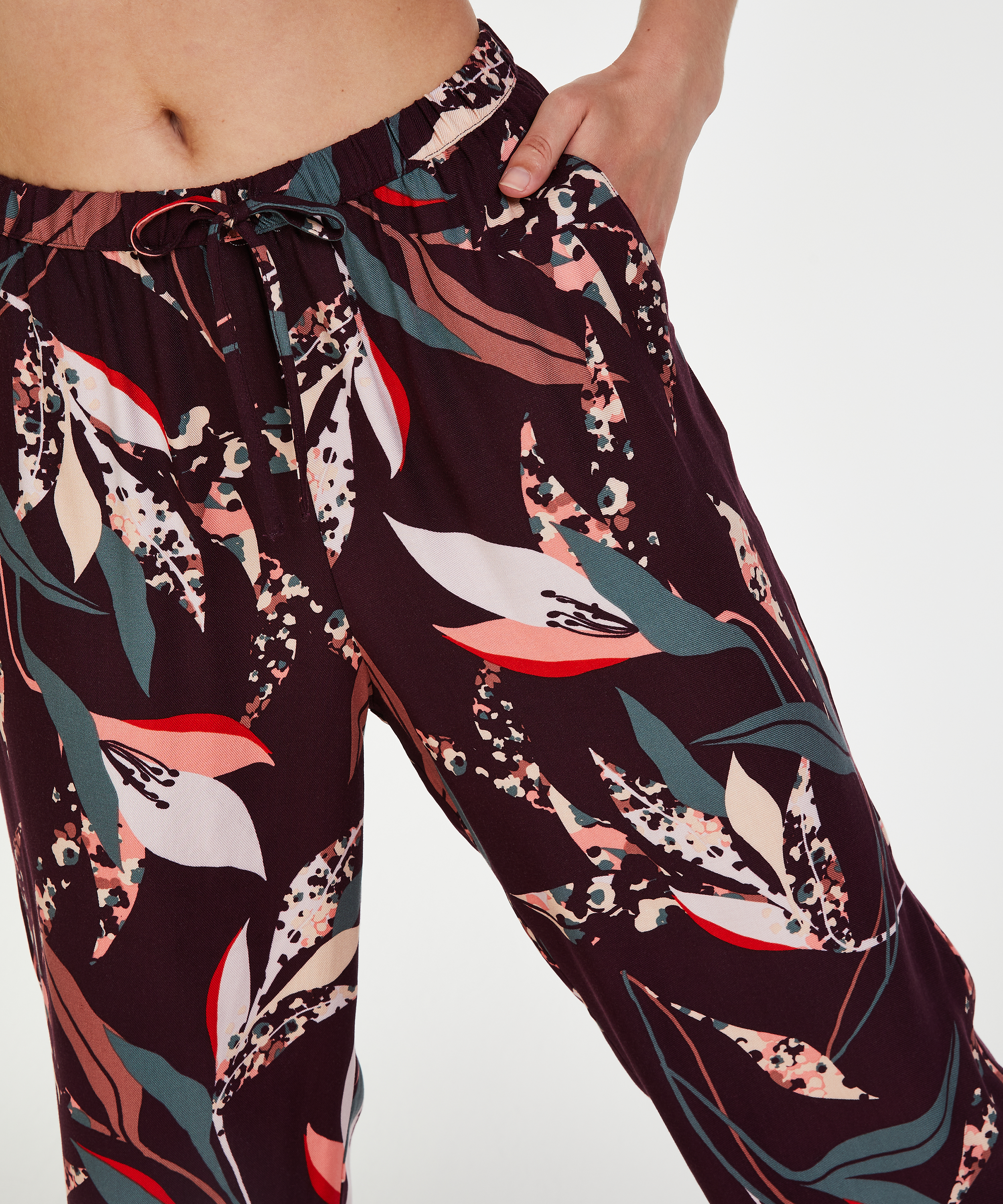 Woven Pyjama Bottoms, Red, main