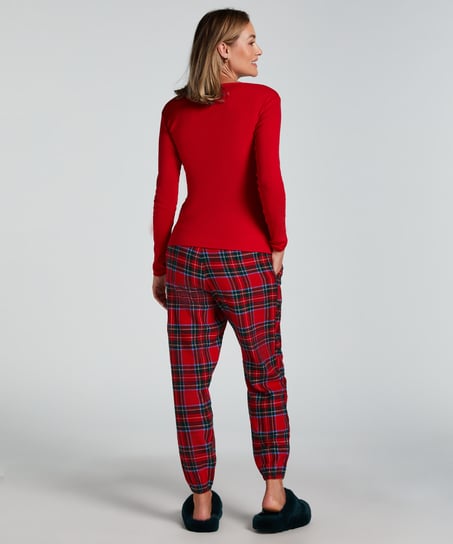 Long-Sleeved Pyjama Top, Red