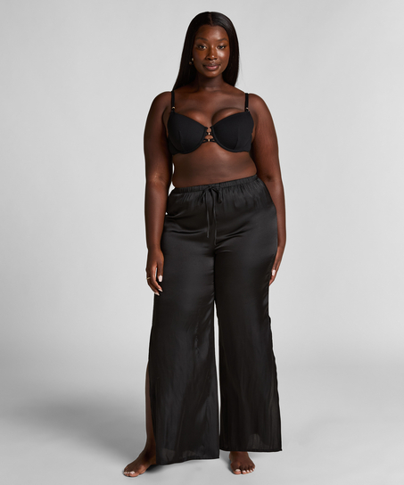 Beach Satin Pant, Black