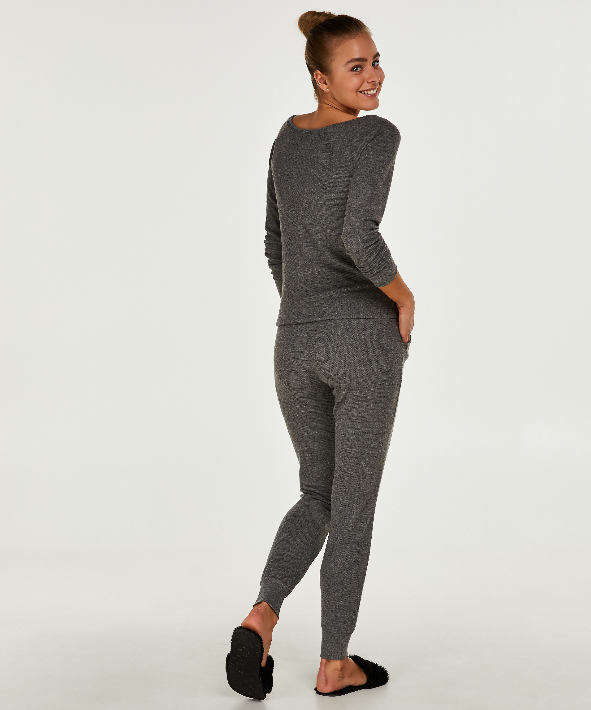 Waffle pyjama set, Grey, main