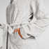 Zip Fleece Bathrobe, Grey