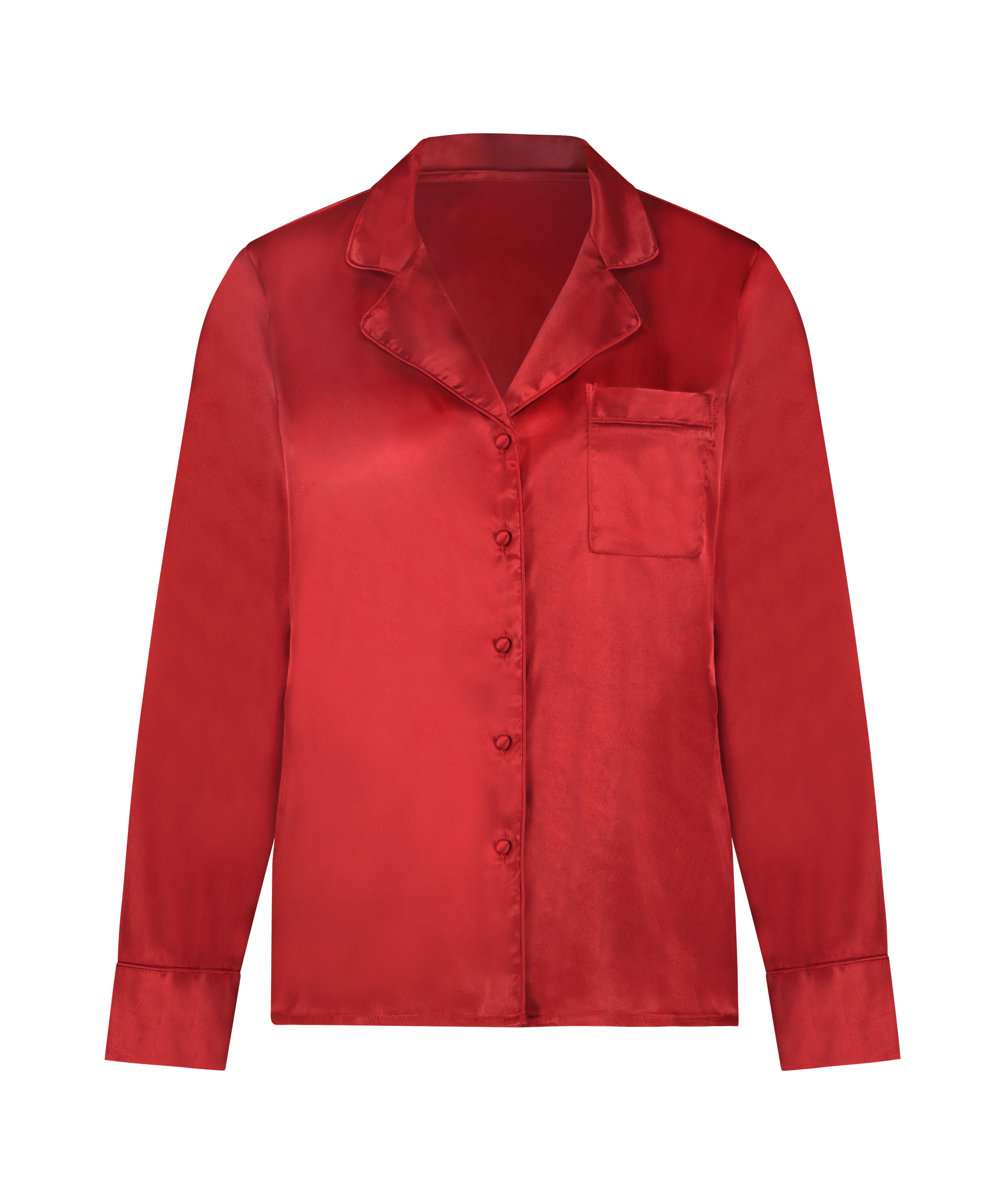 Satin Long-Sleeved Jacket, Red, main