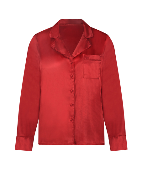 Satin Long-Sleeved Jacket, Red