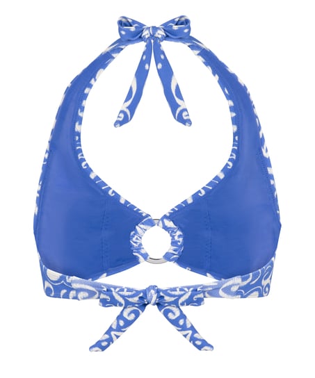 Cancun Halter Crop Top, Blue