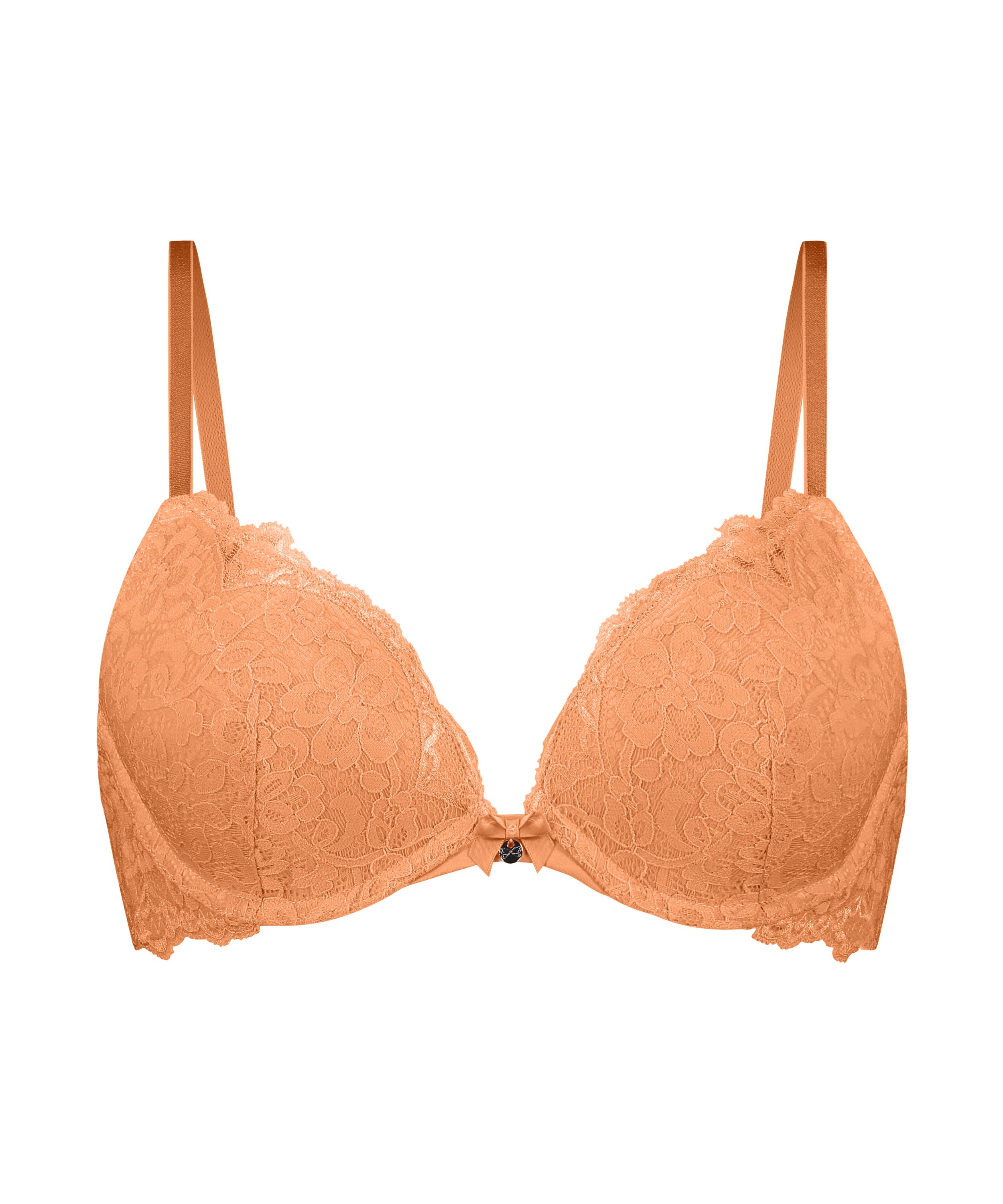 Marine Padded Underwired Push-Up Bra, Orange