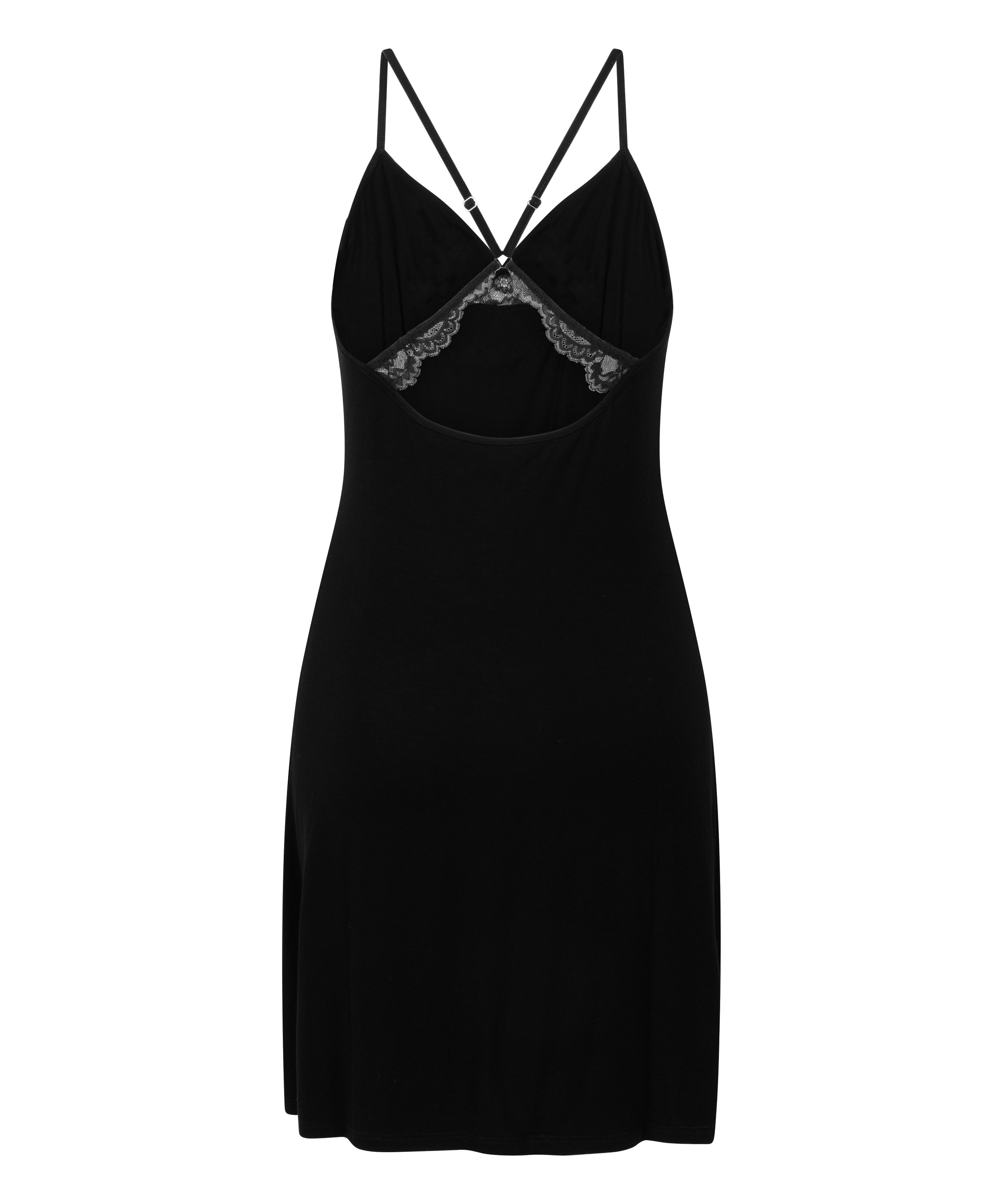 Jersey Slip Dress, Black, main