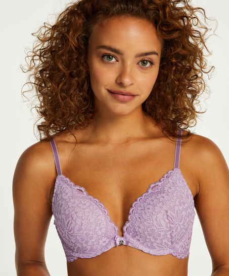 Rose padded push-up bra, Purple