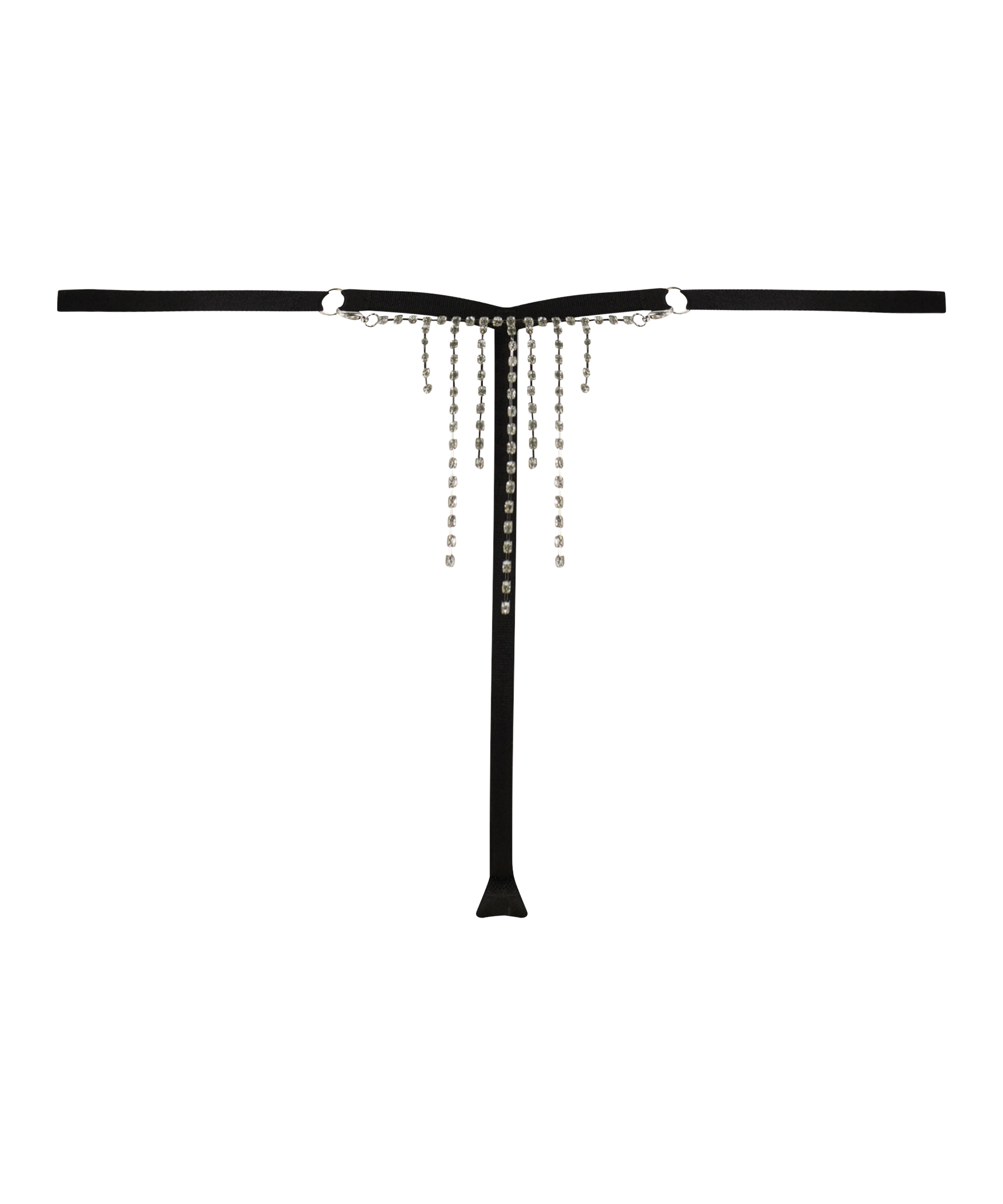 Samantha High Leg Thong, Black, main