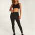 HKMX High-Waisted Sport Leggings Gold Glitter, Black