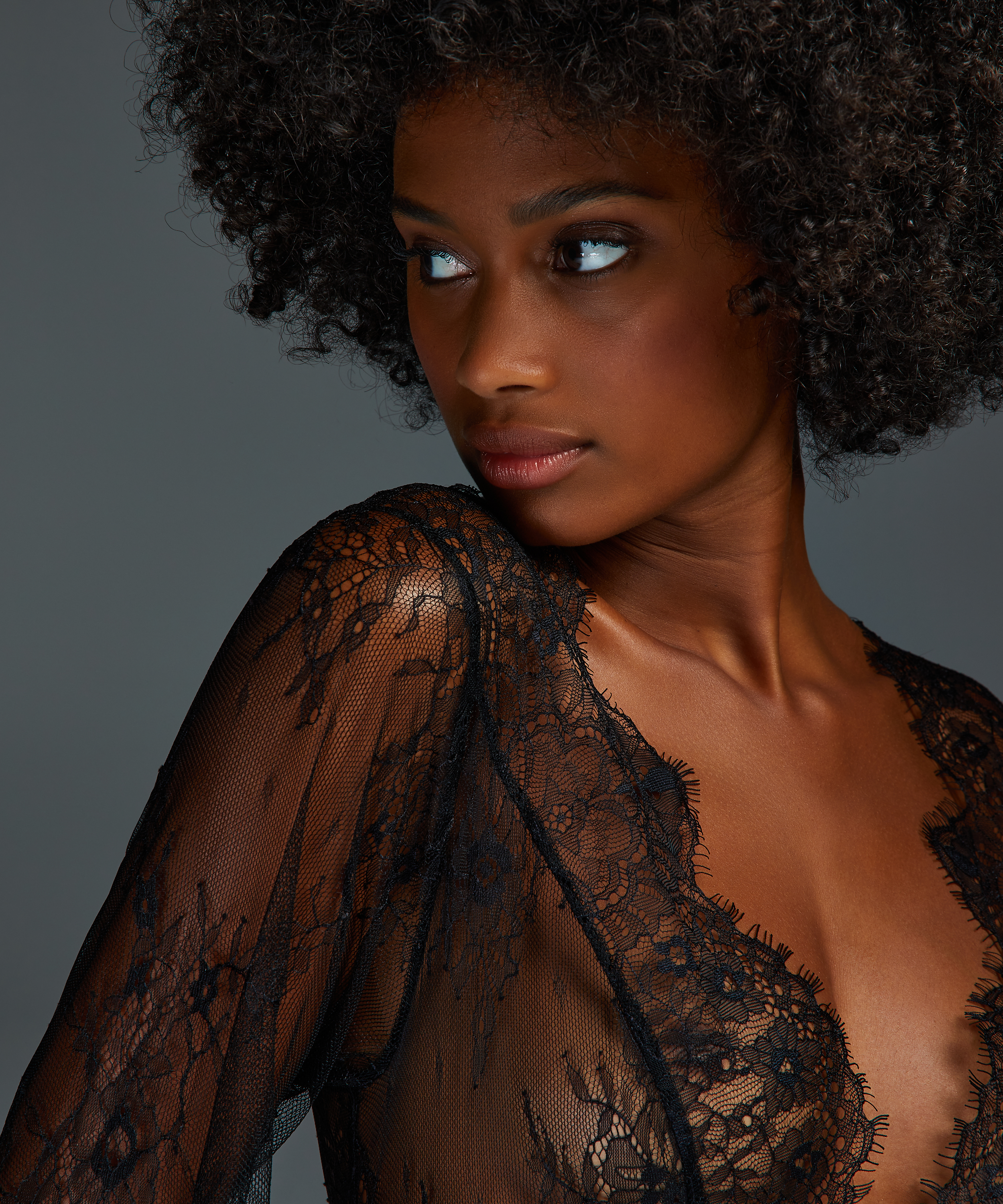 All-over Lace Top, Black, main